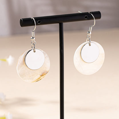 Fashion Simple Shell Disc-shaped Earrings