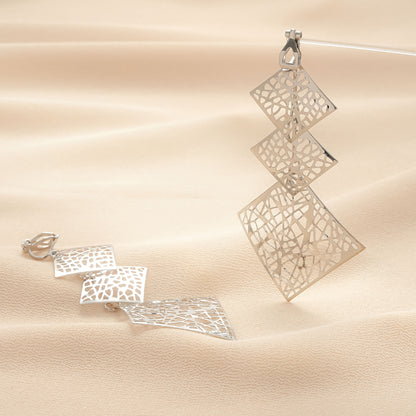 European And American Exaggerated Multi-layer Hollow Metal Wafer Earrings