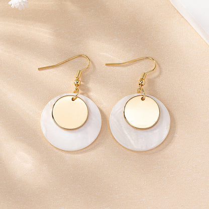 Fashion Simple Shell Disc-shaped Earrings