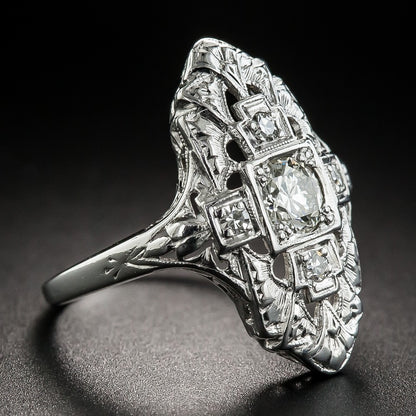 Hollow Out Cooperized Silver Diamond-studded Ring