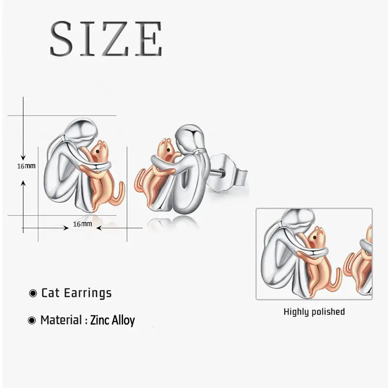 Fashionable And Creative Little Girl Hug Kitty Necklace