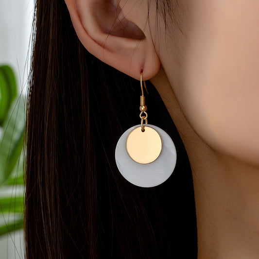 Fashion Simple Shell Disc-shaped Earrings