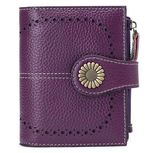 Fashion Women's Short Oil Wax Leather Coin Purse