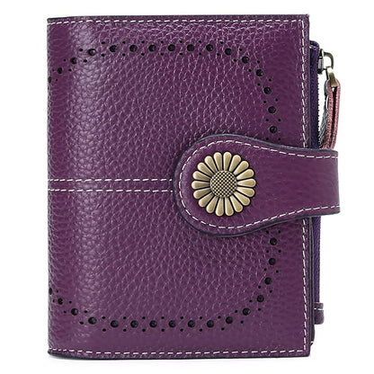 Fashion Women's Short Oil Wax Leather Coin Purse