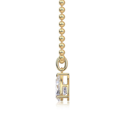 Wish Light - A Fashionable And Trendy Diamond Jewelry Necklace Pendant Set With Pear-shaped Moissanite S925 Sterling Silver And Gold Plating