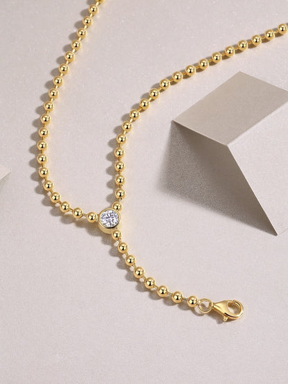 Time Interlaced - A Trendy Diamond Jewelry Necklace Pendant Set With 0.5-carat Moissanite S925 Sterling Silver And Gold Plating