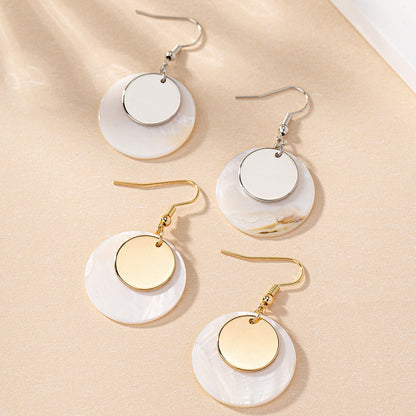 Fashion Simple Shell Disc-shaped Earrings