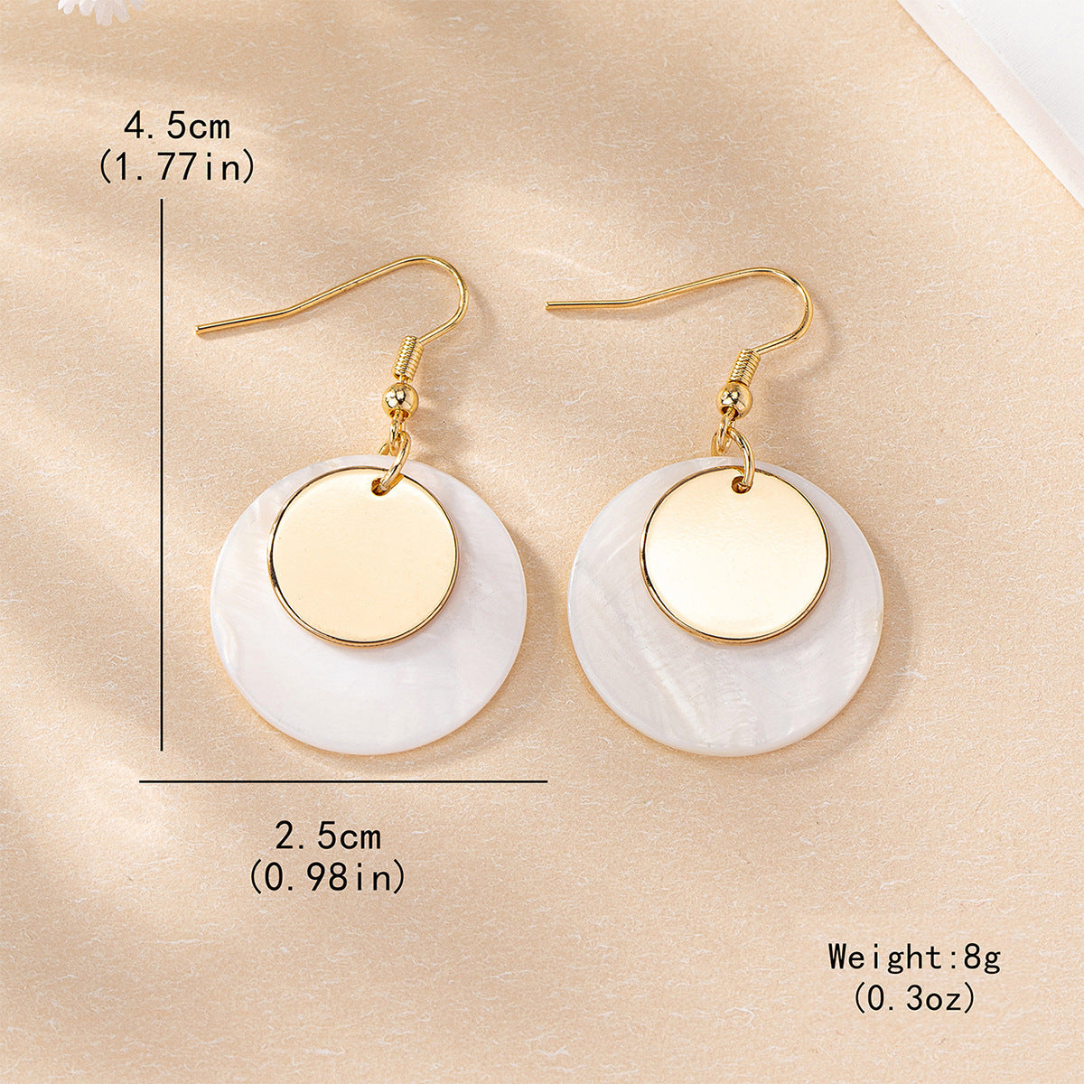 Fashion Simple Shell Disc-shaped Earrings